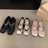 kamames Heightened Pink Ballet Shoes Women's Shoes 2024 New French Spring And Autumn Mary Jane Gentle Evening Shoes