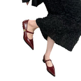 kamames Heels Retro Mary Shoes, High Heels, Women's Shoes, Black Shoes, Autumn And Winter Korean Version Of Sensitive Shoes, Small Leather Shoes.