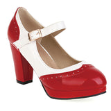 kamames Sgesvier Hot sale 2021 fashion women pumps shoes square high heels round toe spring summer Mary Jane platform shoes big size 48