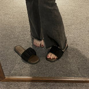 kamames Flat Slippers In The Summer Of 2024 Women Wear Flip-Flops, Flat Heels, Pregnant Women's Comfortable And Fashionable Square-Toe Shoes.