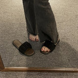 kamames Flat Slippers In The Summer Of 2024 Women Wear Flip-Flops, Flat Heels, Pregnant Women's Comfortable And Fashionable Square-Toe Shoes.