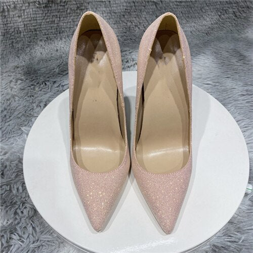 kamames green Gretel bling stiletto shoes 12cm 10cm 8cm high heels pointed toe handmade good quality women pumps LF029 ROVICIYA