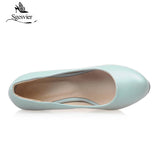 kamames Sgesvier Black White Women Pumps High Heels Shoes Thick Heel Round Toe Pumps Size 32-48 Summer Autumn Fashion Shoes Ladies B207