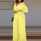kamames Hollow Off Shoulder Romper Women V Neck Half Sleeve Solid Romper Overall Fashion High Waisted Belt Wide Leg Pants Jumpsuit