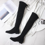 kamames Fashion Flat Long Boots for Women Over The Knee Thigh High Boots Women Strappy Faux Suede Shoes Women High Botas De Mujer