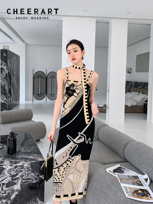 kamames High Fashion Backless Knitted Dress For Women 2022 Long Midi Spaghetti Strap Ladies Dress Designer Aesthetic Clothes