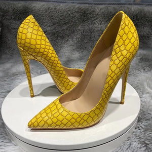 kamames Printed Toe Women Pumps Sexy Stiletto 12cm high heels Summer Wedding Party Woman Shoes QP118 ROVICIYA