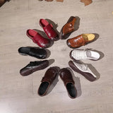 kamames Head Layer Cowhide Leisure Women's Shoes Ethnic Wind Leather Flowers Breathable Women's Sandals Large Size Comfortable Soft Sole Slippers