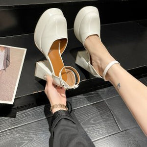 kamames High-Heeled Shoes Women's 2024 New Style Ultra-High Heels Waterproof Table Thick Heels With Mary Jane Single Shoes