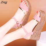 kamames Heels Women Summer Shoes Wedges Bohemian Women Sandals Flat Platforms Diamond Beach Sandles Open Toe Women Shoes