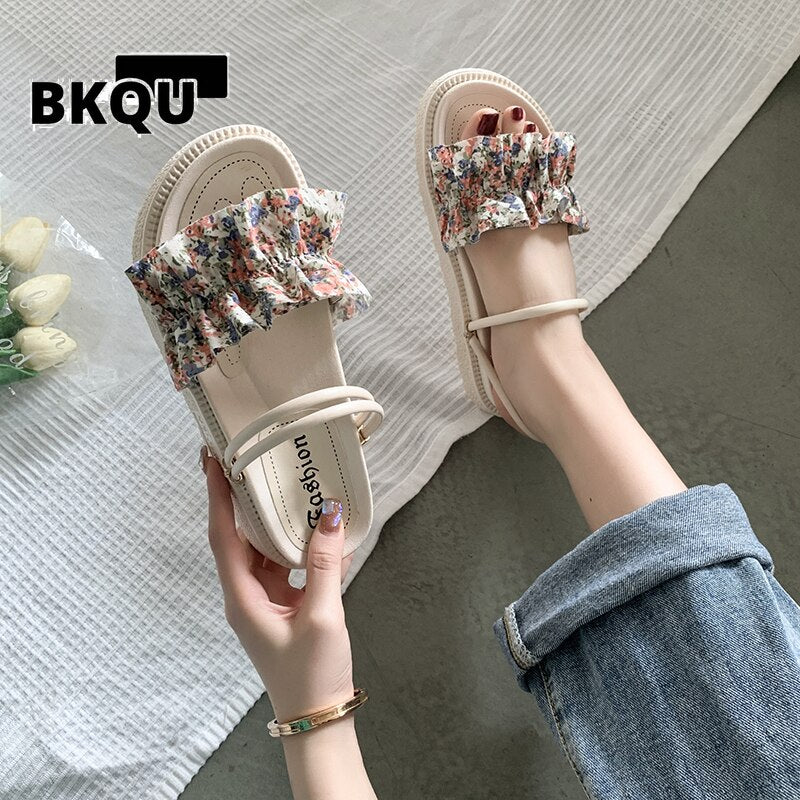 kamames Flat Shoes Female Slippers Casual Slides Platform Slipers Women Lady Luxury 2022 Girl Beach summer slipper sandals