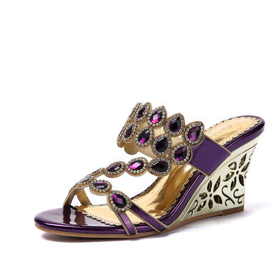 kamames Heel Diamond Sandals Women 2024 Summer New Fishmouth Fashion Elegant Diamond Sandals High-Heeled Slippers Leather Women's Shoes