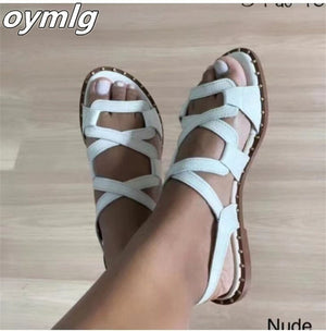 kamames female fairy wind 2022 summer new fashion all-match strap Roman sandals ins tide beach flat shoes flat sandals