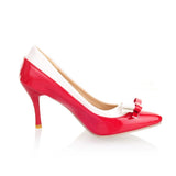 kamames Sgesvier size 30-45 new arrival 2020 women pumps fashion bowtie pu party shoes woman thin heels pointed toe slip-on lady shoes