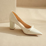 kamames Satin Temperament High Heels, Single Shoes, White Cheongsam Shoes, Bridesmaid Shoes, Daily Wedding Shoes, Female Bride Shoes