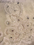 kamames Real picture White Ivory 3.5m cathedral Long Wedding Veil Sparkling Crystal Bridal Veil Lace Wedding Accessories Metal Comb