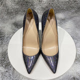 kamames elegant advanced women shoes 8cm 10cm 12cm high thin heels handmade sky pattern daily wear concise pumps QP146 ROVICIYA