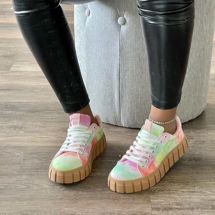 kamames kamames New Wish Independent Station Large Size Leisure Sports Flat Shoes Tie Canvas Shoes Women's Shoes
