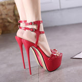 kamames Dancing Shoes Heels Ladies Large Heels Women 41-45 Sexy Waterproof Platform Stilettos Sandals