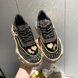 kamames Fashion Water Drill Old Father's Shoes In The Autumn Of 2023, The New Korean Version Of Breathable Muffins Follow The Trend Of Leisure Sports Shoes.