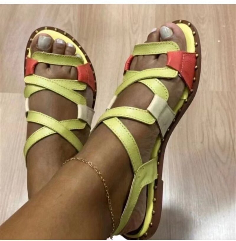 kamames female fairy wind 2022 summer new fashion all-match strap Roman sandals ins tide beach flat shoes flat sandals