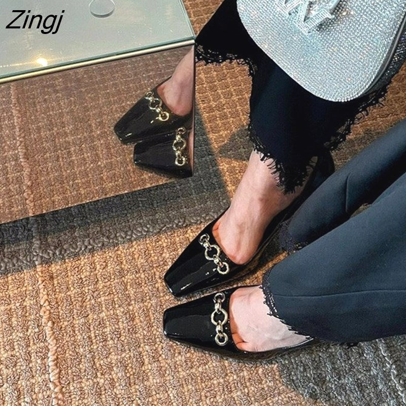kamames Designer Sexy Lady Fashion Women Shoes Black Patent Leather Pointy Toe High Heels Pumps Party Shoes