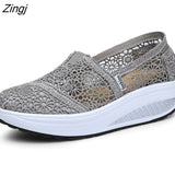 kamames Fashion Women's Thick-soled Breathable Mesh Non-slip Sports Fitness Rocker Ladies Sneakers Walking Shake Shoes
