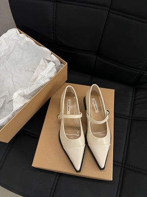 kamames Heels Retro Mary Shoes, High Heels, Women's Shoes, Black Shoes, Autumn And Winter Korean Version Of Sensitive Shoes, Small Leather Shoes.