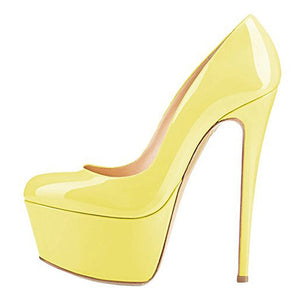 kamames Round Head Waterproof Table Super High Heels Large Size Single Shoes Sexy Platform Heels