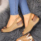 kamames Sales 2023 New Fish Mouth Women's Sandals Clasp Slope Heel Women's Shoes Large Size Women's Shoes
