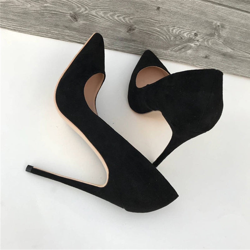 kamames flock pumps fashion high shoes 8cm 10cm 12cm pointed thin heel shallow shoes party shoes ladies shoes QKOU001 ROVICIYA