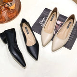 kamames Fashion Exquisite Ladies Beautiful Solid Color Shallow Mouth Thick Heel Soft Sole Pointed Toe Heel Shoes Ladies High Heels