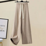 kamames Fall Winter Knitwear Two Piece Sets For Women Outfits Ladies Elegant Diamond Sequined Knitted Sweater And Warm Pants Sets