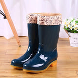 kamames Rain Boots Women Non-slip Rain Boots Waterproof Shoes Overshoes Water Boots Fashion Plus Velvet Warm Women Work Shoes