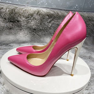 kamames pointed toe 12cm 10cm 8cm high thin heel shoe wedding party office elegant slip on plus size sexy women pumps QP129 ROVICIYA