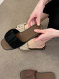 kamames Flat Slippers In The Summer Of 2024 Women Wear Flip-Flops, Flat Heels, Pregnant Women's Comfortable And Fashionable Square-Toe Shoes.