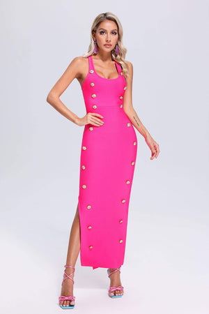 kamames Giacinta Halter Bandage Maxi Dress