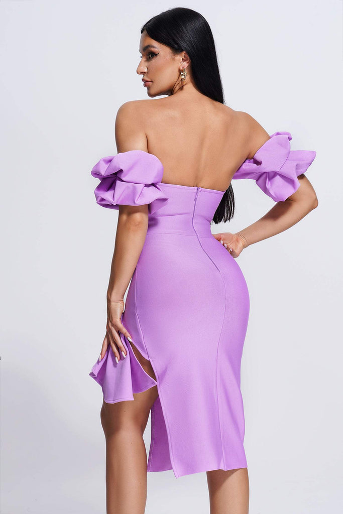 kamames Danez Off Shoulder Midi Bandage Dress