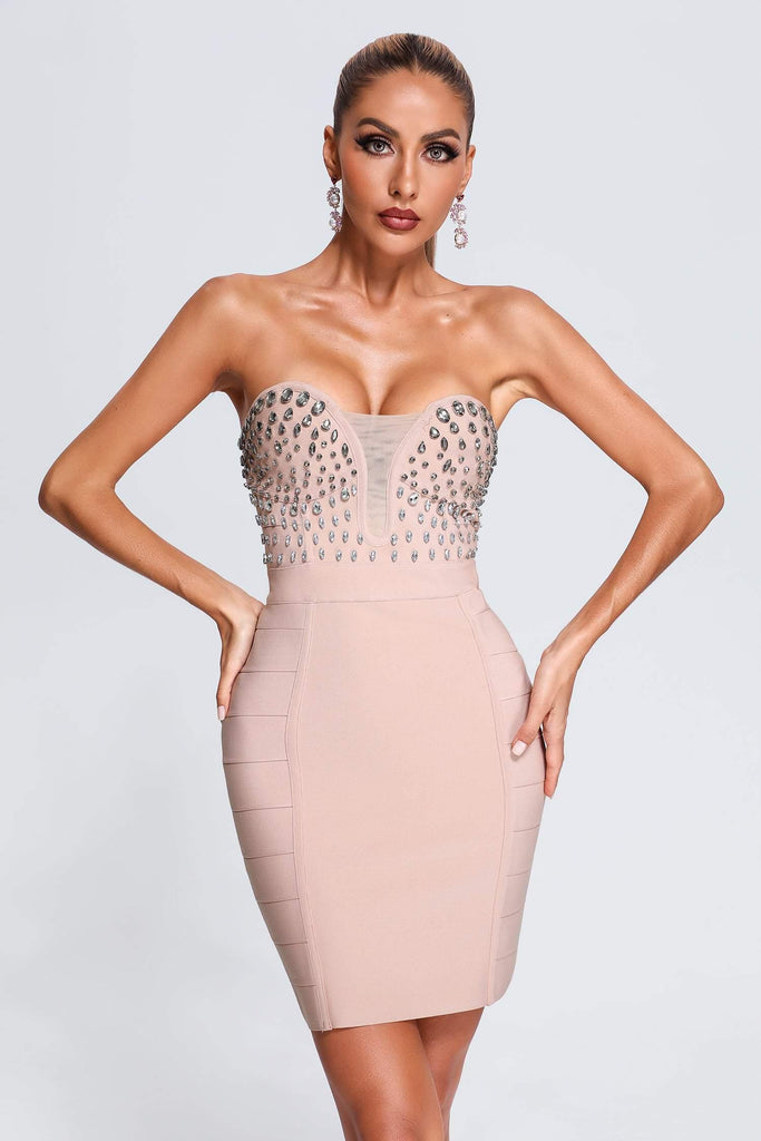 Kamames Reagan Diamonate Mini Bandage Dress