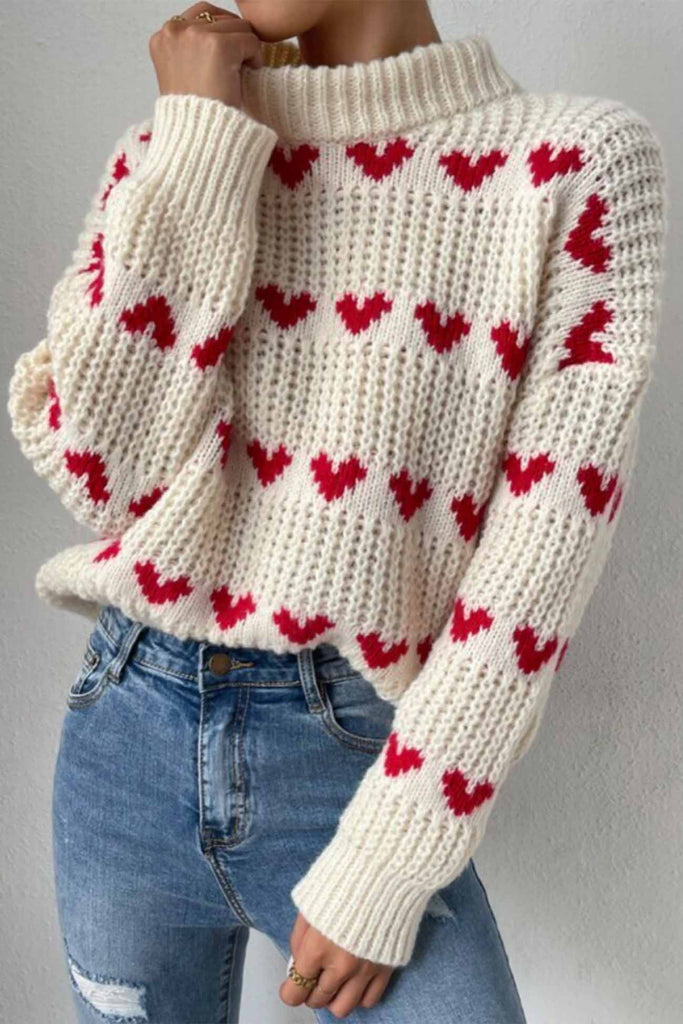 kamames Heart Jacquard knitted Sweater