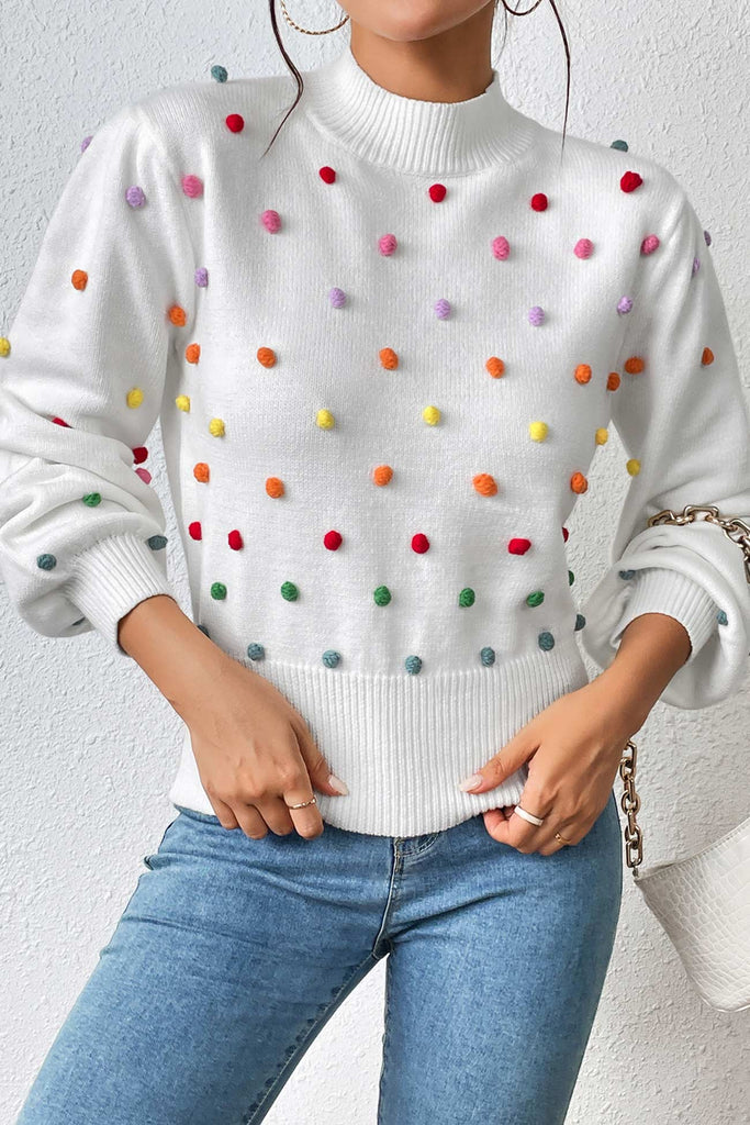kamames Colorful Yarn Ball Pullover Sweater