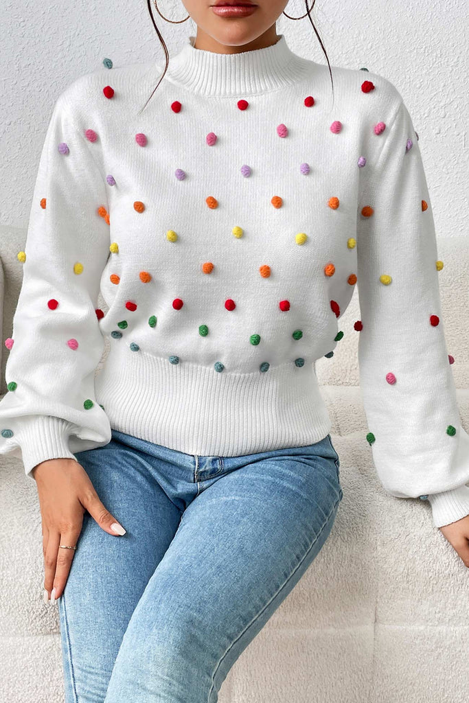 kamames Colorful Yarn Ball Pullover Sweater