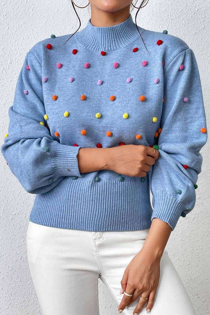 kamames Colorful Yarn Ball Pullover Sweater