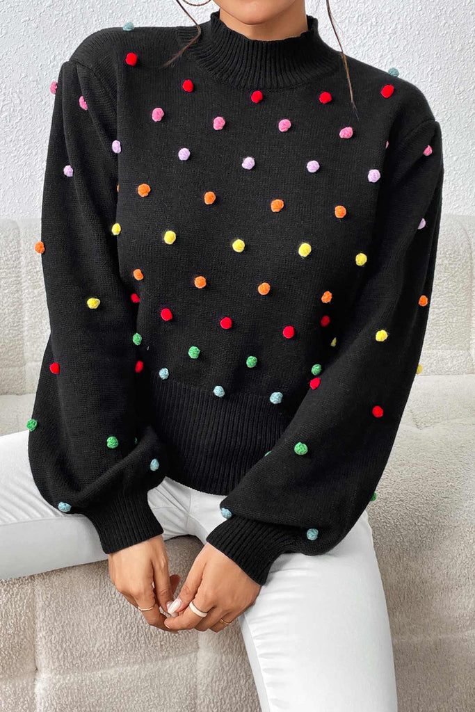 kamames Colorful Yarn Ball Pullover Sweater