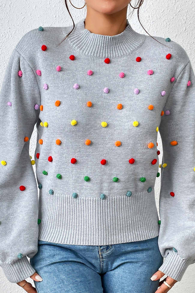 kamames Colorful Yarn Ball Pullover Sweater