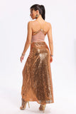 kamames Cora Golden Sequins Midi Dress