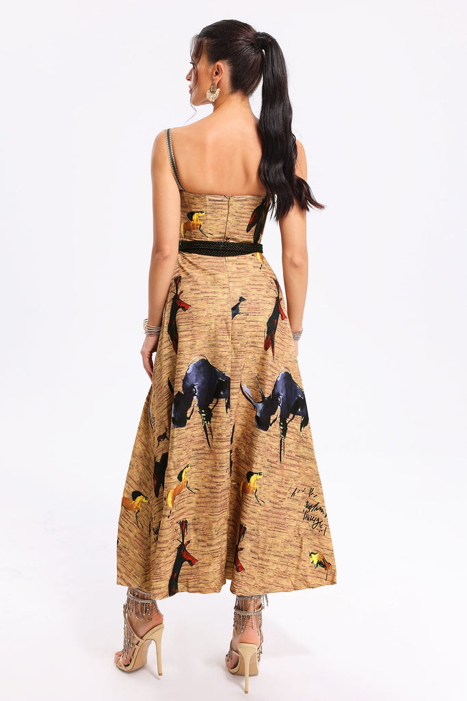kamames Coral Print Midi Dress