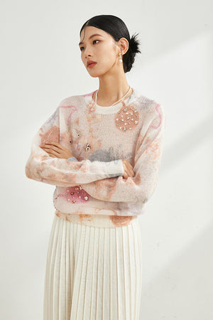 kamames Crew Neck Gradient Wool Sweater
