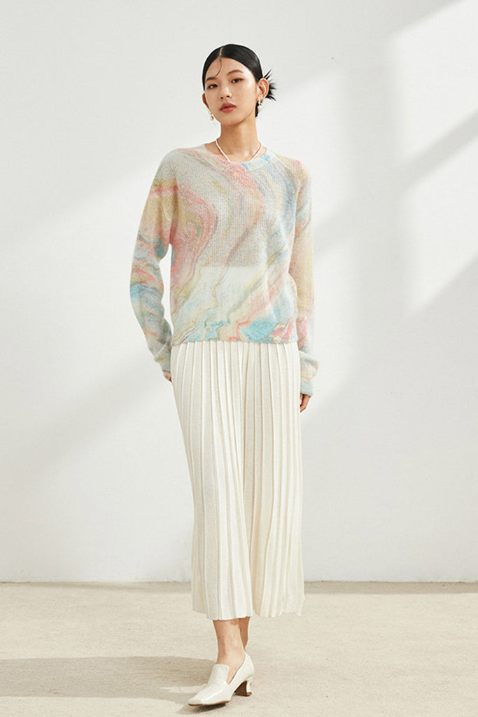 kamames Crew Neck Gradient Wool Sweater