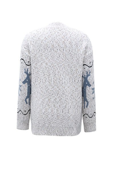 kamames Deer Pattern Knit Cardigan